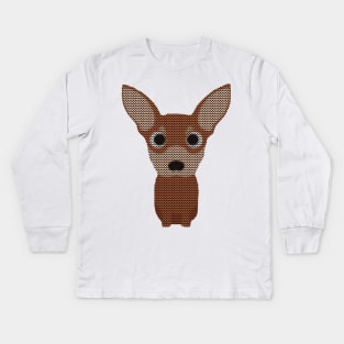 Chihuahua Ugly Christmas Sweater Knit Pattern Kids Long Sleeve T-Shirt